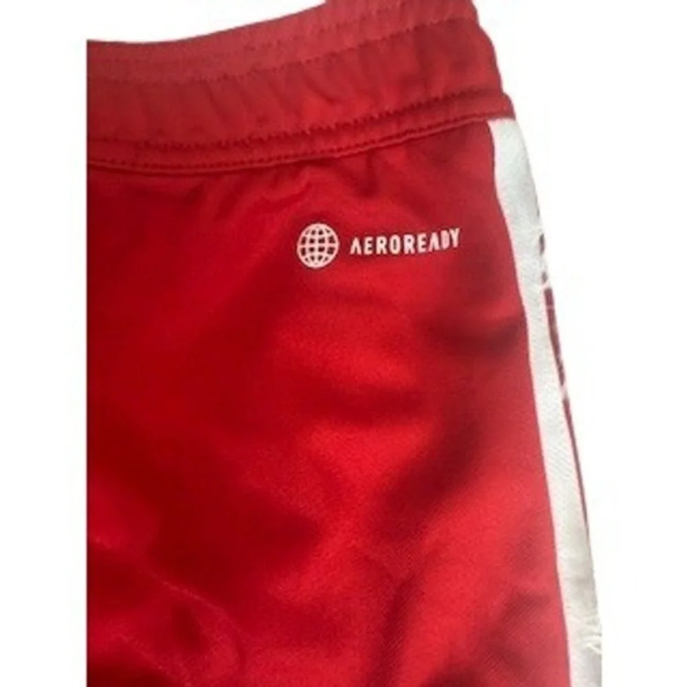 Adidas Youth Aeroready Track Pants Red‎ White Stripes Size 13-14Y 164 Joggers